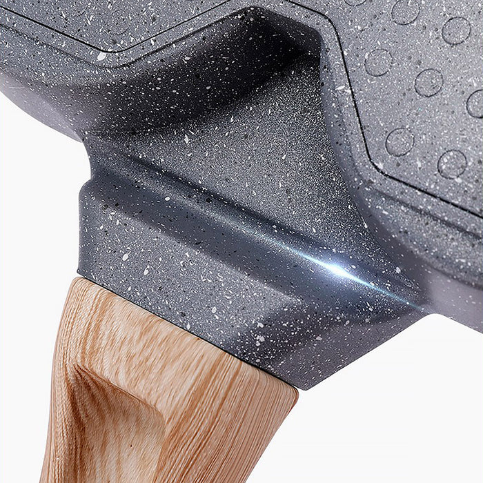 3-Hole Non-Stick Breakfast Frying Pan with Wooden Handle