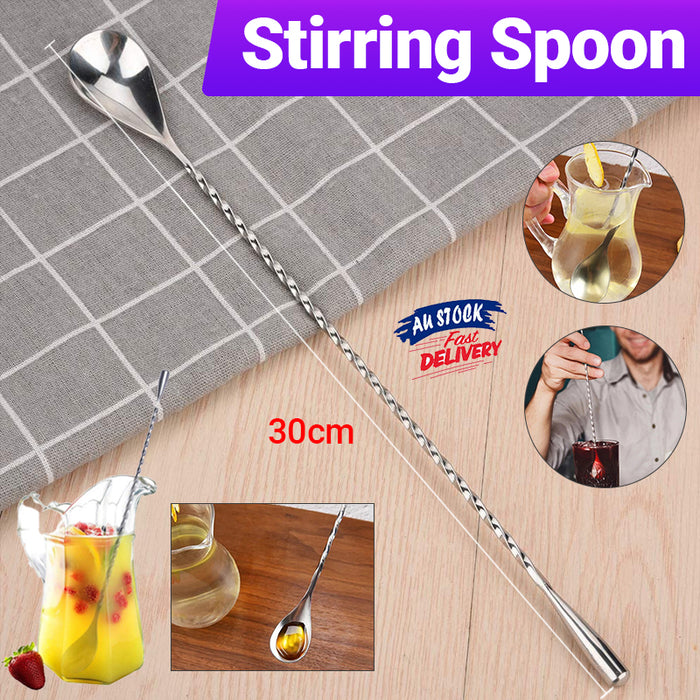 Stainless Steel Twist Bar Spoon 30cm Long Handle Stirrer