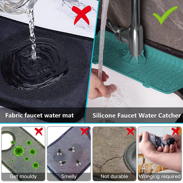 Silicone Faucet Splash Proof Mat Wrap Around Sink Protector