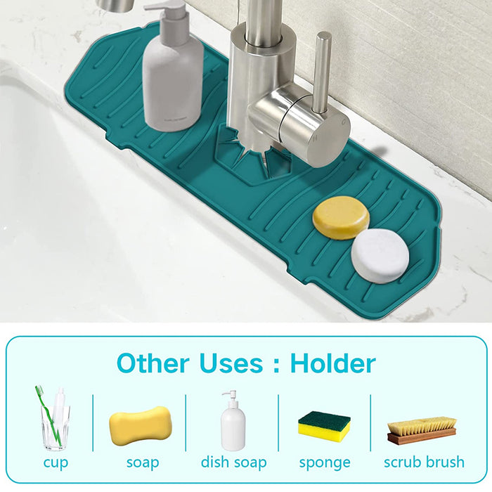 Silicone Faucet Splash Proof Mat Wrap Around Sink Protector