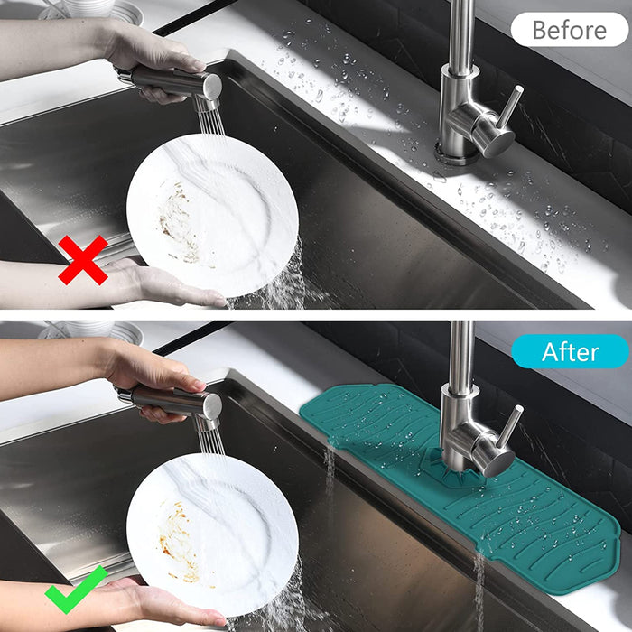 Silicone Faucet Splash Proof Mat Wrap Around Sink Protector