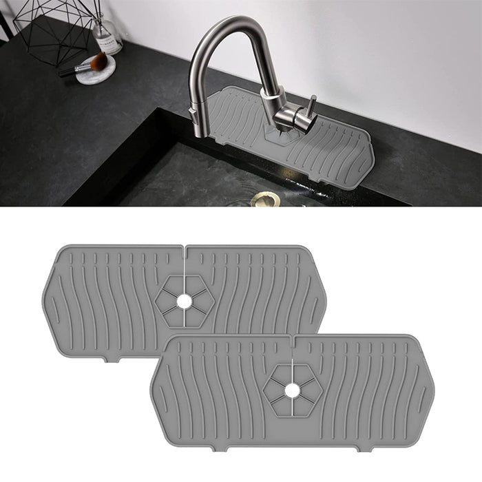 Silicone Faucet Splash Proof Mat Wrap Around Sink Protector