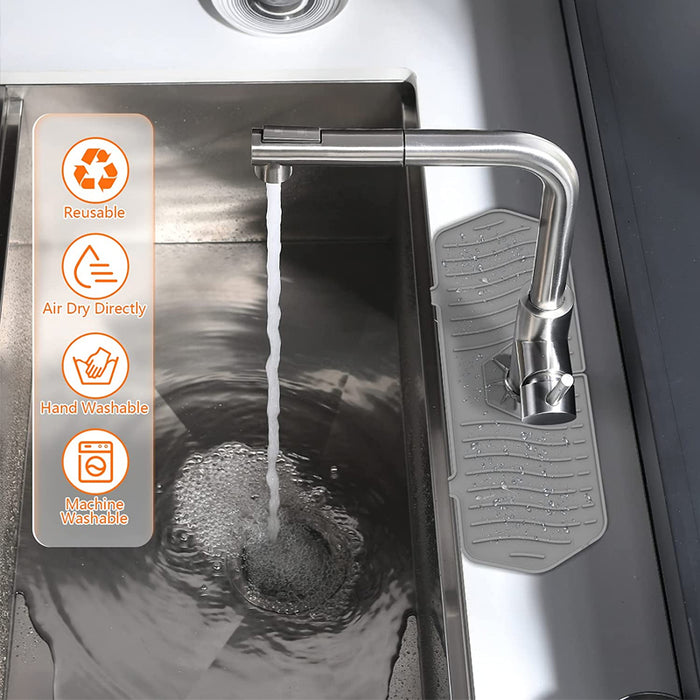 Silicone Faucet Splash Proof Mat Wrap Around Sink Protector