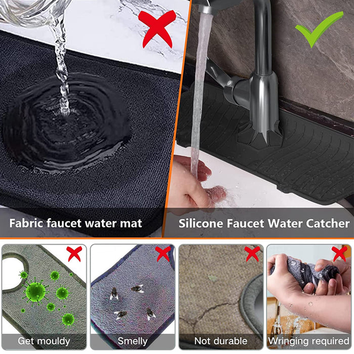 Silicone Faucet Splash Proof Mat Wrap Around Sink Protector