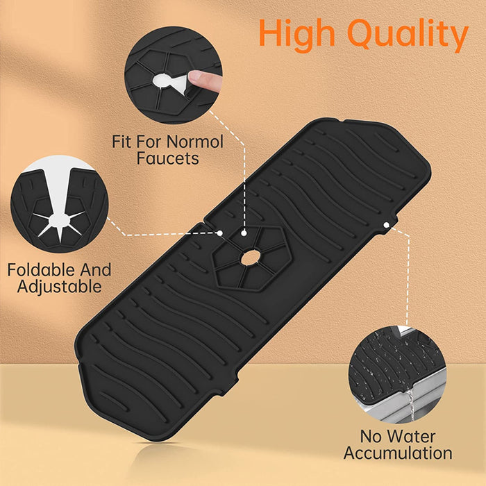 Silicone Faucet Splash Proof Mat Wrap Around Sink Protector