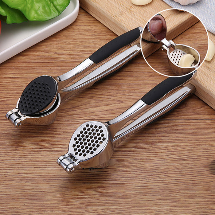Stainless Steel Garlic Press Self-Cleaning Kitchen Tool