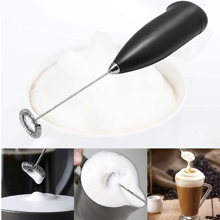 Handheld Milk Frother Battery Powered Stainless Steel Whisk