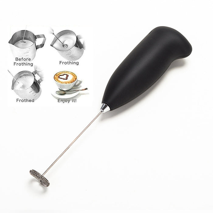 Handheld Milk Frother Battery Powered Stainless Steel Whisk