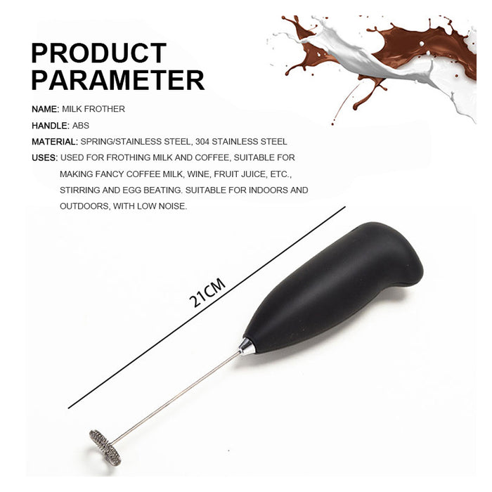 Handheld Milk Frother Battery Powered Stainless Steel Whisk
