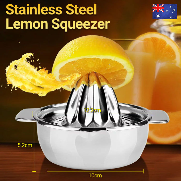 Stainless Steel Manual Citrus Juicer with Bottom Bowl