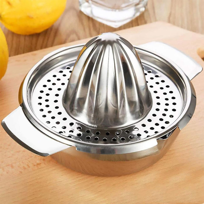 Stainless Steel Manual Citrus Juicer with Bottom Bowl