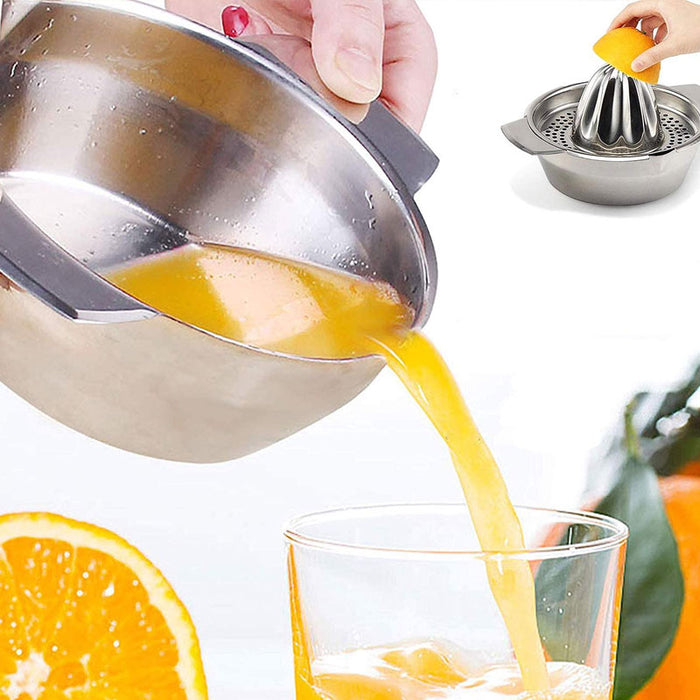 Stainless Steel Manual Citrus Juicer with Bottom Bowl