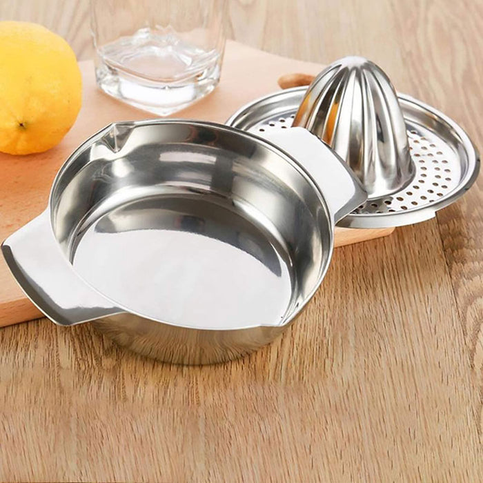 Stainless Steel Manual Citrus Juicer with Bottom Bowl