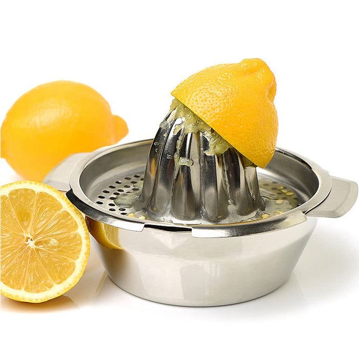 Stainless Steel Manual Citrus Juicer with Bottom Bowl