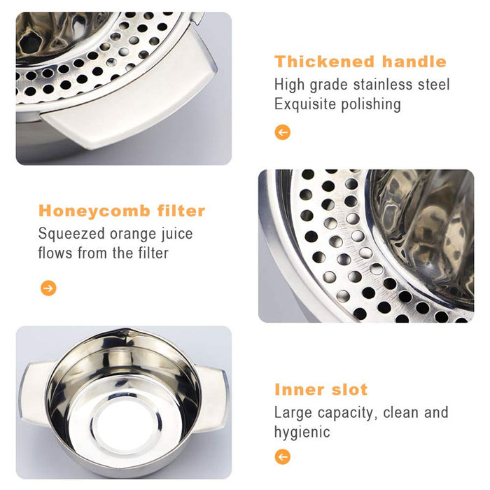 Stainless Steel Manual Citrus Juicer with Bottom Bowl
