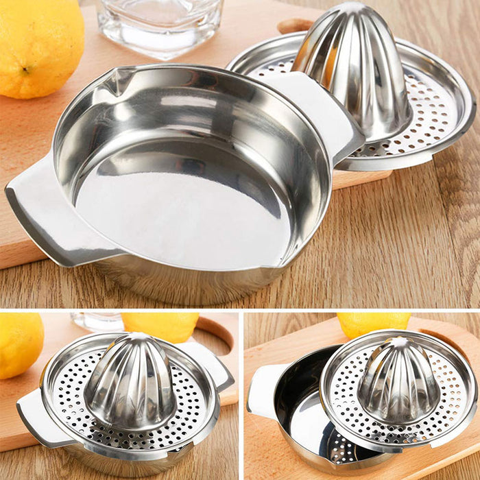 Stainless Steel Manual Citrus Juicer with Bottom Bowl