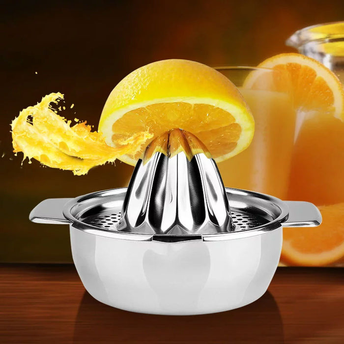 Stainless Steel Manual Citrus Juicer with Bottom Bowl