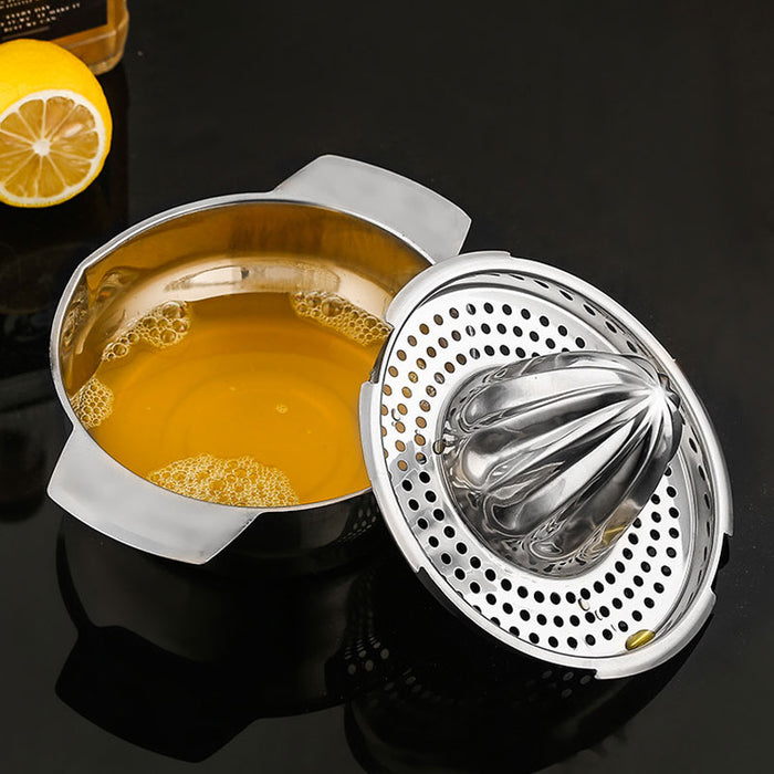 Stainless Steel Manual Citrus Juicer with Bottom Bowl