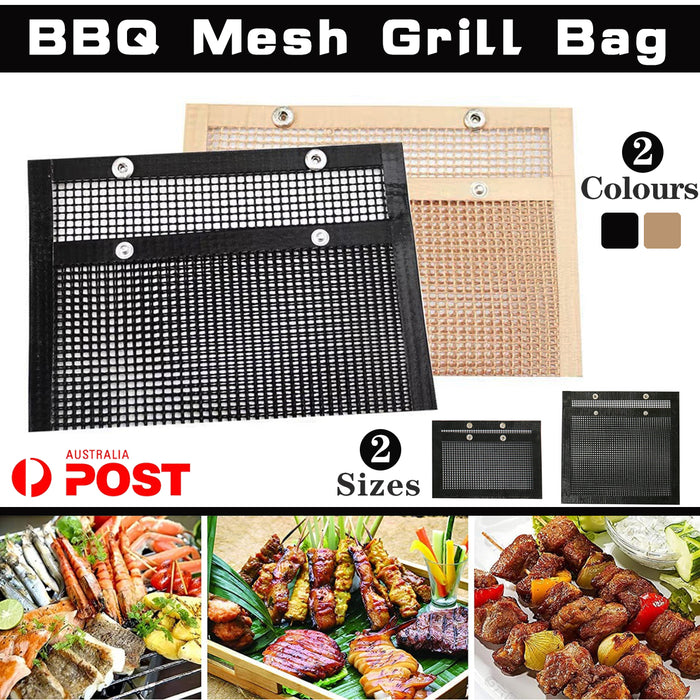 Non-Stick BBQ Mesh Grill Bag Reusable for Outdoor & Restaurant Use