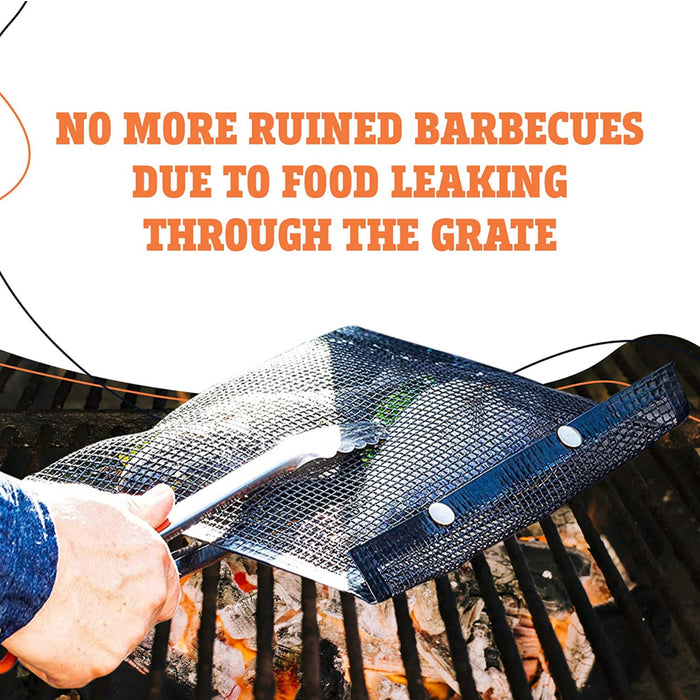 Non-Stick BBQ Mesh Grill Bag Reusable for Outdoor & Restaurant Use