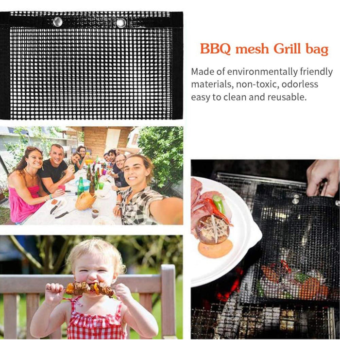 Non-Stick BBQ Mesh Grill Bag Reusable for Outdoor & Restaurant Use