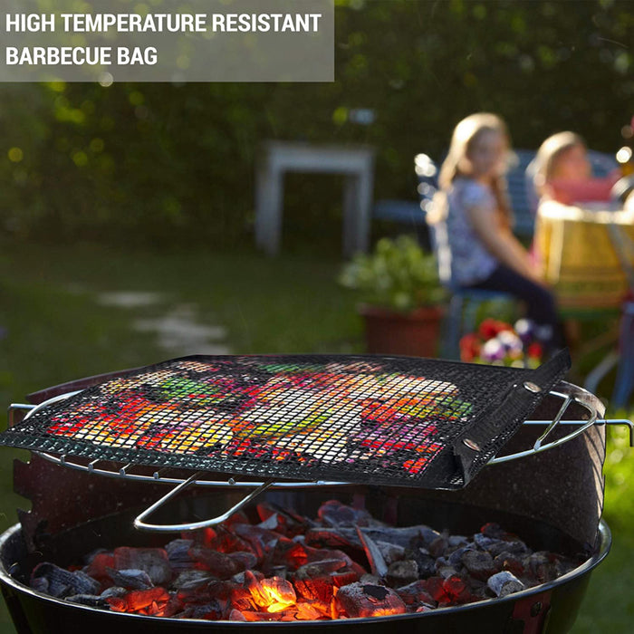 Non-Stick BBQ Mesh Grill Bag Reusable for Outdoor & Restaurant Use