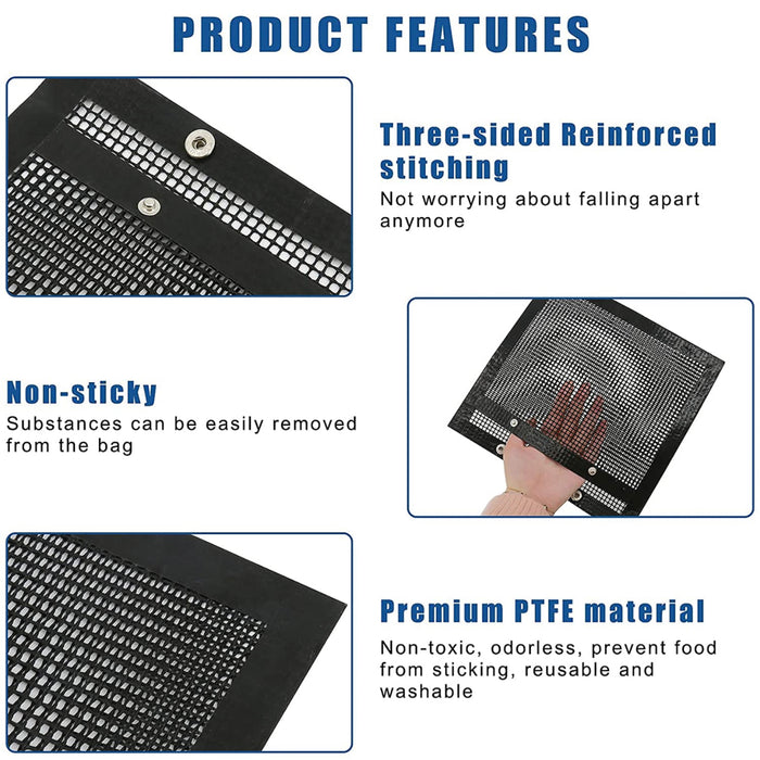 Non-Stick BBQ Mesh Grill Bag Reusable for Outdoor & Restaurant Use