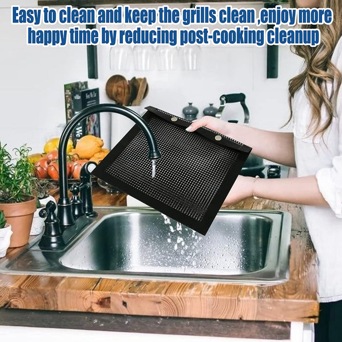 Non-Stick BBQ Mesh Grill Bag Reusable for Outdoor & Restaurant Use
