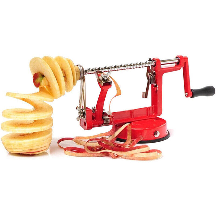 3-in-1 Multifunction Fruit Cutter Peeler and Corer with Adjustable Blades Red