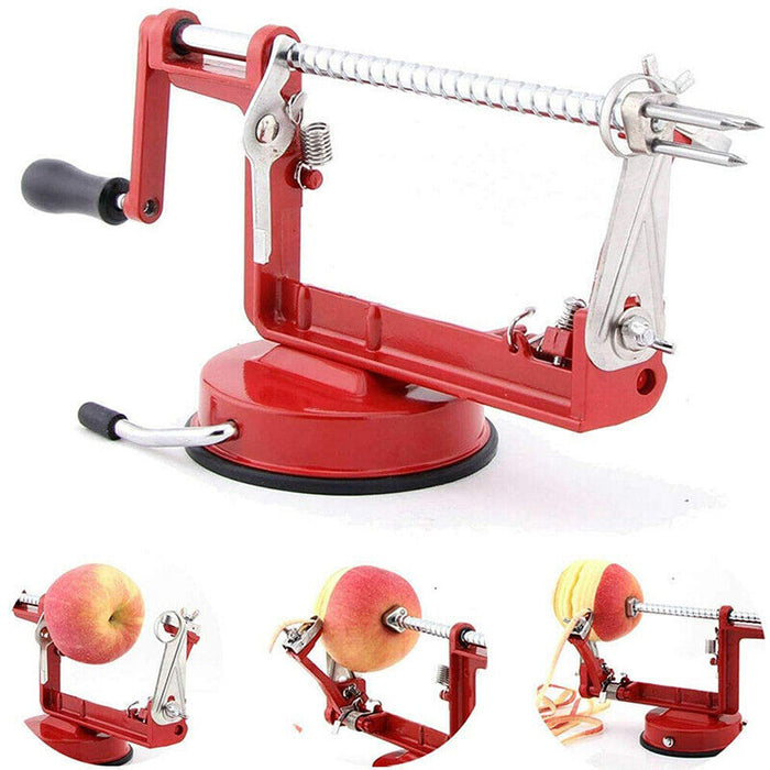 3-in-1 Multifunction Fruit Cutter Peeler and Corer with Adjustable Blades Red