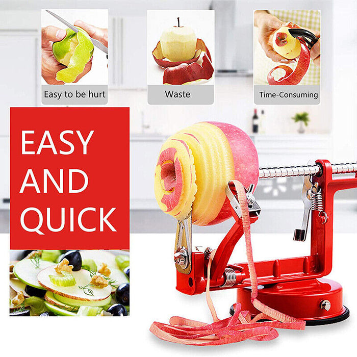 3-in-1 Multifunction Fruit Cutter Peeler and Corer with Adjustable Blades Red