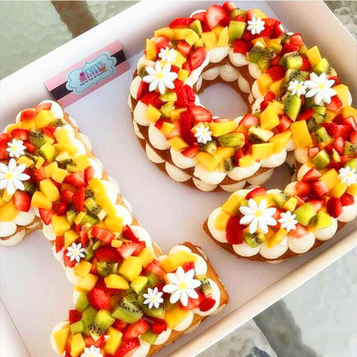 10 Inch Silicone Number Cake Mould 0–9 Non Stick Red