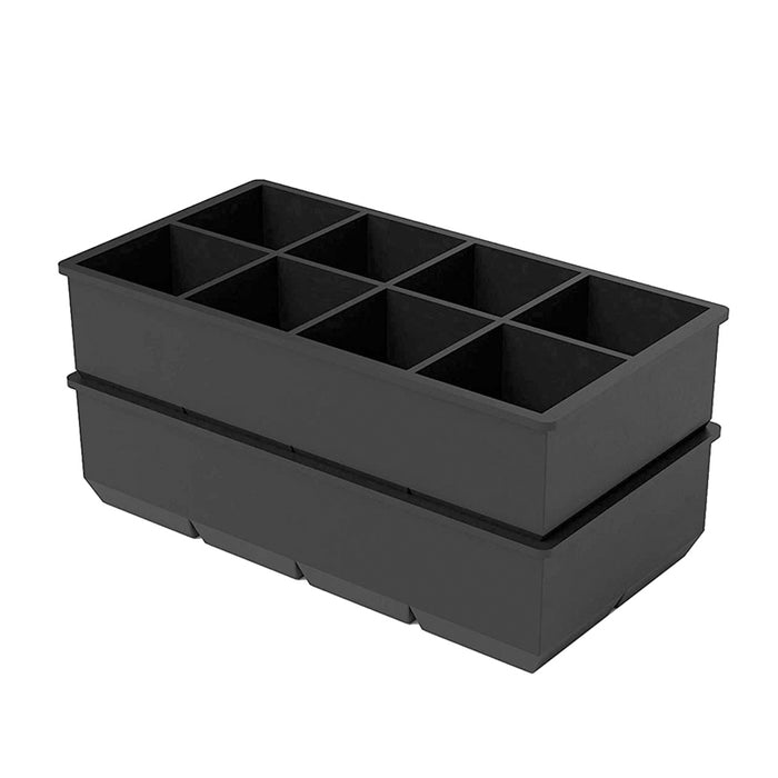 Ice Cube Tray 8-Grid Large Silicone Non-Stick Black