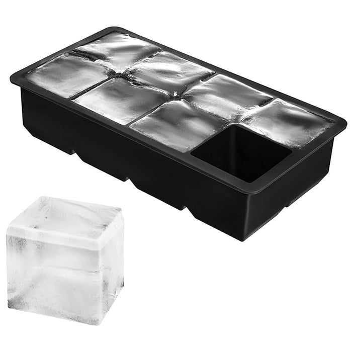 Ice Cube Tray 8-Grid Large Silicone Non-Stick Black