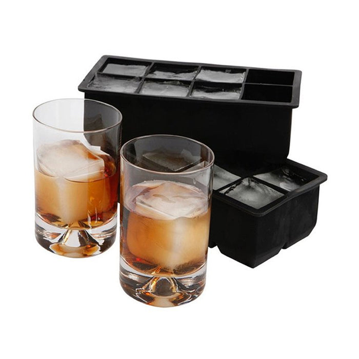 Ice Cube Tray 8-Grid Large Silicone Non-Stick Black