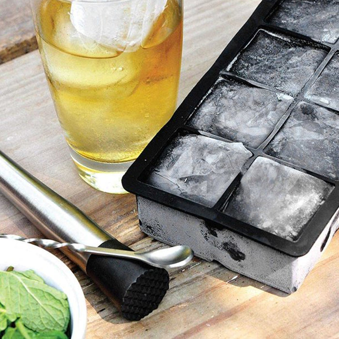 Ice Cube Tray 8-Grid Large Silicone Non-Stick Black