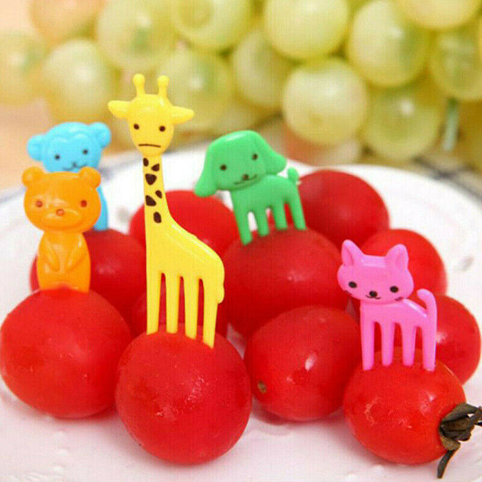36 Pcs Mini Animal Food Fruit Picks Forks for Kids Lunch Box
