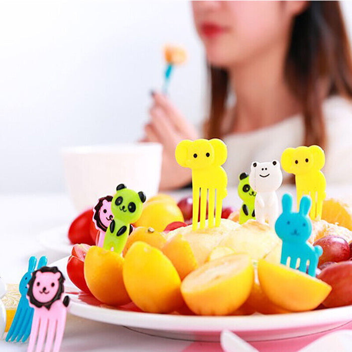 36 Pcs Mini Animal Food Fruit Picks Forks for Kids Lunch Box