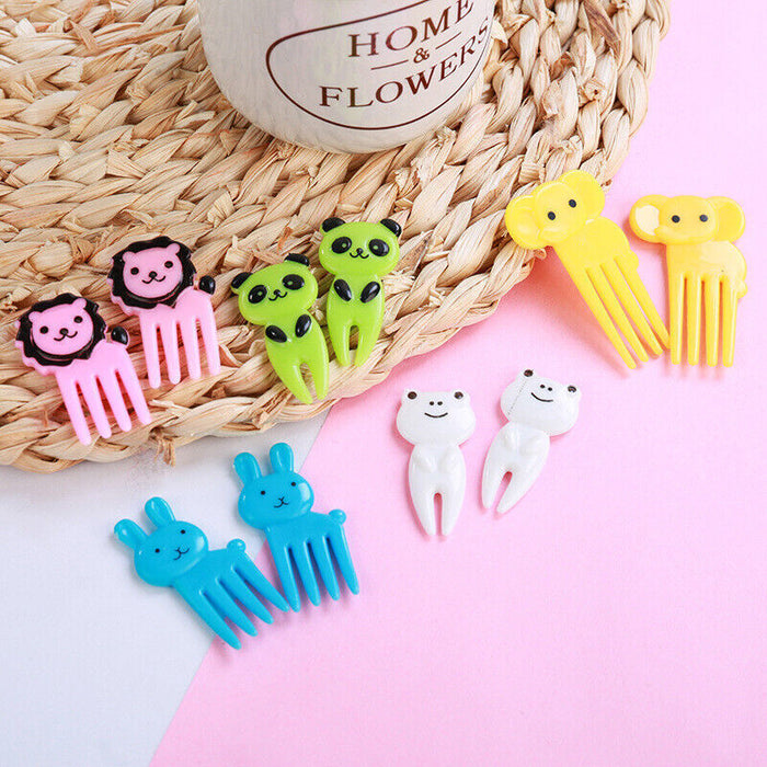 36 Pcs Mini Animal Food Fruit Picks Forks for Kids Lunch Box