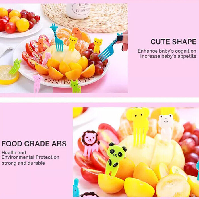 36 Pcs Mini Animal Food Fruit Picks Forks for Kids Lunch Box