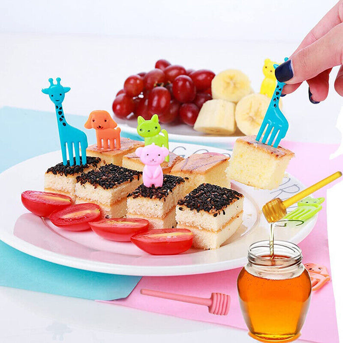 36 Pcs Mini Animal Food Fruit Picks Forks for Kids Lunch Box