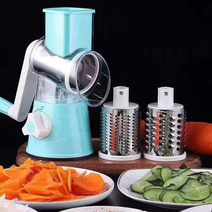 Rotary Drum Vegetable Slicer with 3 Drums Suction Base