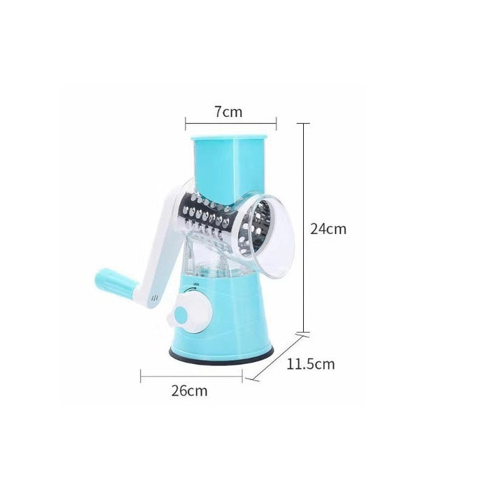 Rotary Drum Vegetable Slicer with 3 Drums Suction Base