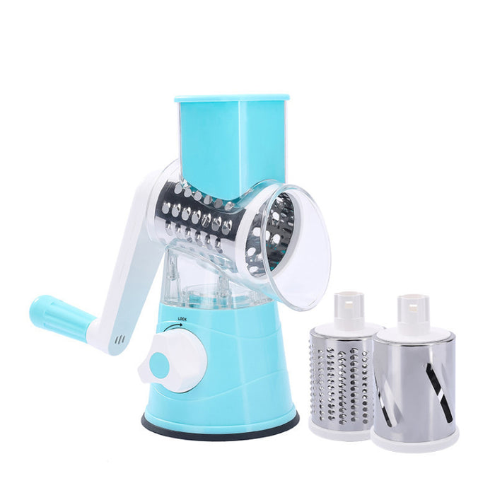 Rotary Drum Vegetable Slicer with 3 Drums Suction Base