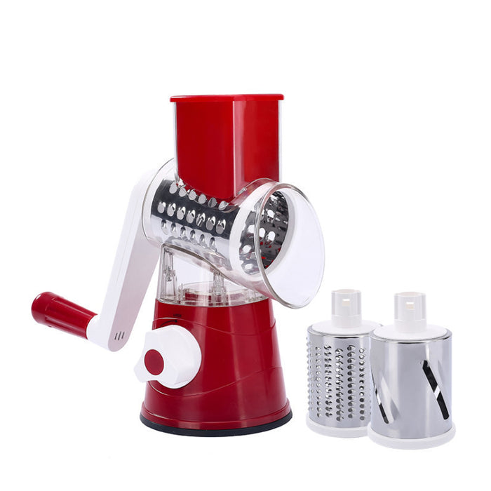 Rotary Drum Vegetable Slicer with 3 Drums Suction Base