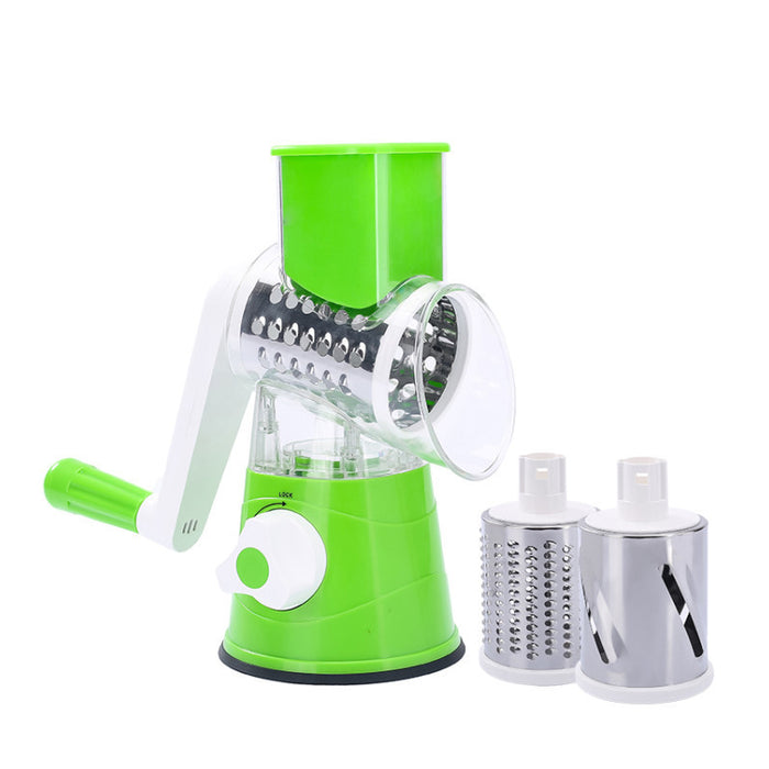 Rotary Drum Vegetable Slicer with 3 Drums Suction Base