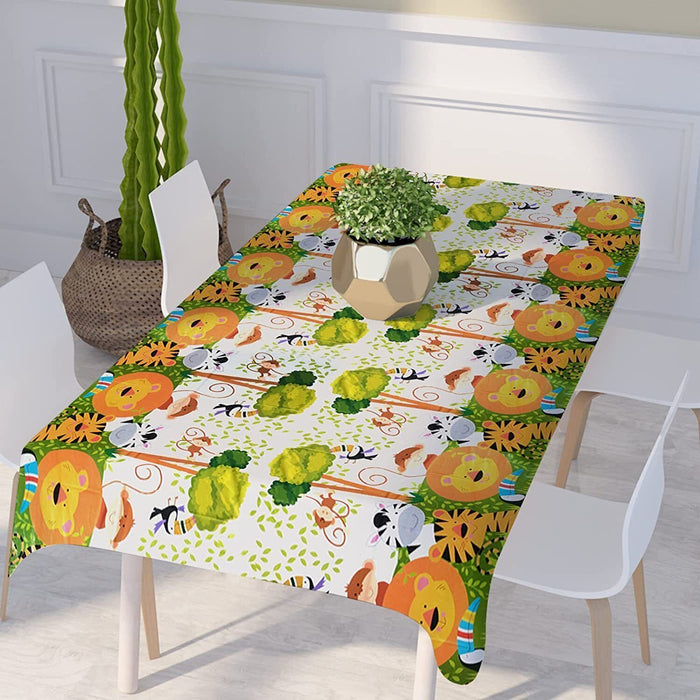 Jungle Animal Tablecloth Waterproof Plastic Party Cover 220×130cm
