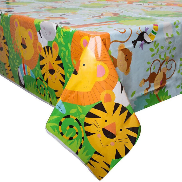 Jungle Animal Tablecloth Waterproof Plastic Party Cover 220×130cm