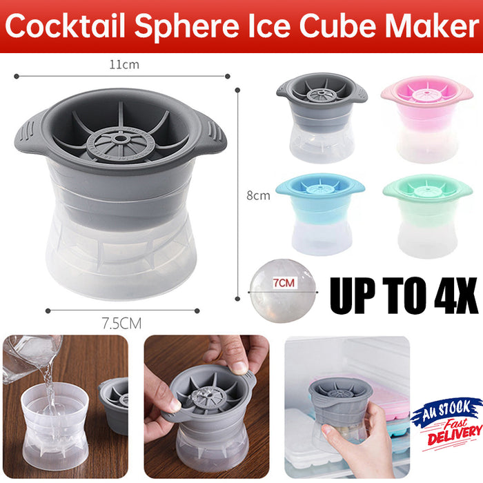 4 Pcs Cocktail Sphere Ice Cube Maker Silicone Easy Release