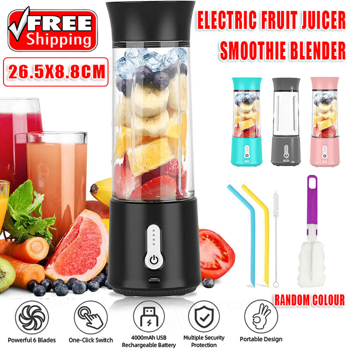 Portable USB Blender, 150W, 6 Blades, 500ml Capacity, Rechargeable Lithium Battery